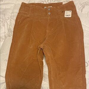 Free People Tan Corduroy Flare Pants